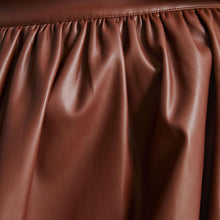 Load image into Gallery viewer, Vintage Brown Leather Bubble Skirt