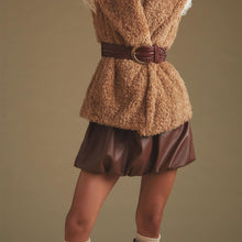 Load image into Gallery viewer, Vintage Brown Leather Bubble Skirt