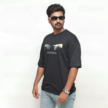 Load image into Gallery viewer, Premium Black Printed Relax Fit T-Shirt