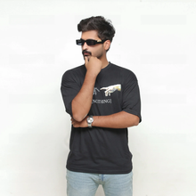 Load image into Gallery viewer, Premium Black Printed Relax Fit T-Shirt