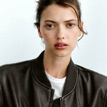 Load image into Gallery viewer, Women Black Aviator A1 Bomber Jacket