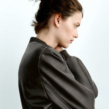 Load image into Gallery viewer, Women Black Aviator A1 Bomber Jacket