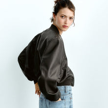Load image into Gallery viewer, Women Black Aviator A1 Bomber Jacket