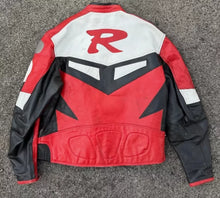 Load image into Gallery viewer, Yamaha Racing Red Motorcycle Riding Cowhide Leather Jacket