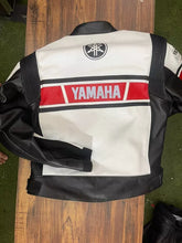 Load image into Gallery viewer, Yamaha Racing Leather Jacket Genuine Cowhide Biker Jacket