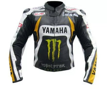 Load image into Gallery viewer, Yamaha Racing Cowhide Leather Biker Jacket