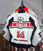 Load image into Gallery viewer, Yamaha Racing Leather Jacket Made With Genuine Cowhide Leather