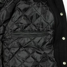 Load image into Gallery viewer, black and orange varsity jacket