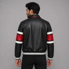 Load image into Gallery viewer, Black Letterman Avirex Leather Jacket