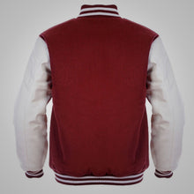 Load image into Gallery viewer, Maroon and White Letterman Jacket