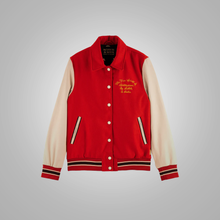 Load image into Gallery viewer, red letterman jacket