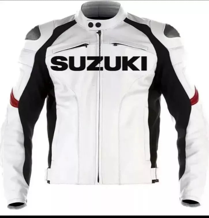 Men's Suzuki GSXR Motorcycle Leather Racing Jacket