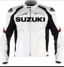 Load image into Gallery viewer, Men’s Suzuki GSXR Motorcycle Leather Racing Jacket
