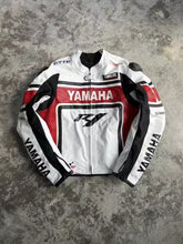 Load image into Gallery viewer, Yamaha Racing Cowhide White Leather Jacket