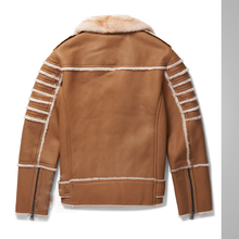 Load image into Gallery viewer, New Aviator Brown B3 Real Sheepskin Shearling Leather Bomber Flying Jacket for Men