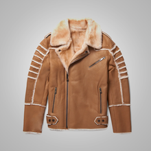 Load image into Gallery viewer, New Aviator Brown B3 Real Sheepskin Shearling Leather Bomber Flying Jacket for Men