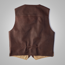 Load image into Gallery viewer, Brown Men Multi Pocket Style Buckskin Vest