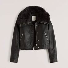 Load image into Gallery viewer, Women Black RAF B3 Sheepskin Shearling Aviator Leather Jacket