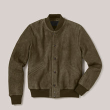Load image into Gallery viewer, Mens A1 Sheepskin Suede Leather Bomber Jacket