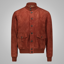 Load image into Gallery viewer, Brown Mens RAF Sheepskin Aviator Leather Flight Biker Jacket