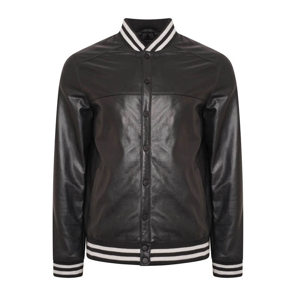 Mens Genuine Leather varsity Bomber Jacket | Leather Bomber Jacket