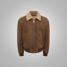 Load image into Gallery viewer, Men's B3 Brown Sheepskin Flying Aviator Shearling Bomber Leather Flying Jacket