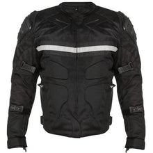 Load image into Gallery viewer, Men's 'Roll Out' Black Tri-Tex Motorcycle Jacket with X-Armor Protection