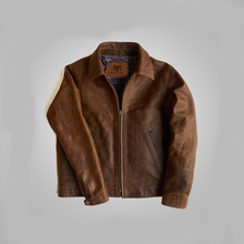 Load image into Gallery viewer, Brown Men Lambskin Iconic Trucker Leather Biker Jacket