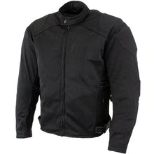 Load image into Gallery viewer, Men's black mesh motorcycle jacket with X-Armor protection, featuring a mandarin collar, zippered hand pockets, and adjustable straps.