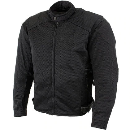 Men's 'Caliber' Black Mesh Motorcycle Jacket with X-Armor Protection