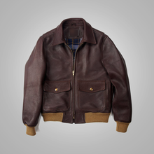 Load image into Gallery viewer, Men A2 Bomber Flying RAF Aviator Sheepskin Leather Jacket
