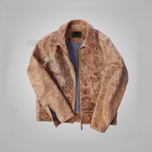 Load image into Gallery viewer, Mens Brown Vintage Distressed Real Leather Two Pocket Jacket