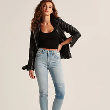 Load image into Gallery viewer, Women Biker lambskin leather Jacket