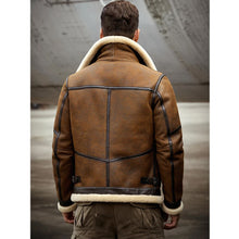 Load image into Gallery viewer, Men 2022 B6 RAF Flight Shearling Sheepskin Leather Jacket