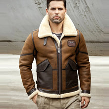 Load image into Gallery viewer, Men 2022 B6 RAF Flight Shearling Sheepskin Leather Jacket