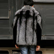 Load image into Gallery viewer, 2022 New Mens Winter Grey Shearling Short Fox Fur Mink Jacket Coat