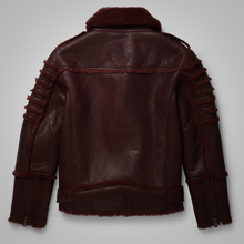 Load image into Gallery viewer, Real Brown Sheepskin Shearling B3 Aviator Leather Bomber Flying Jacket for Men