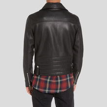 Load image into Gallery viewer, Caden Black Biker Leather Jacket - Shearling leather