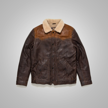 Load image into Gallery viewer, Mens Chocolate Brown Western Suede Leather Bomber Jacket