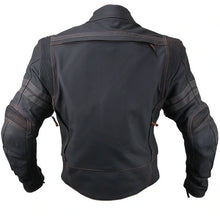 Load image into Gallery viewer, Men&#39;s &#39;Street&#39; Motorcycle Matte Black Leather Armored Jacket
