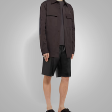 Load image into Gallery viewer, Mens Black Leather Shorts