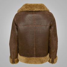 Load image into Gallery viewer, Women B3 Flight Leather Bomber Aviator Jacket