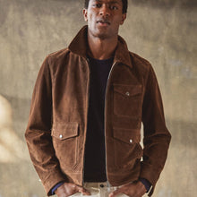 Load image into Gallery viewer, MEN'S TAN BROWN SUEDE GENUINE LEATHER BOMBER JACKET