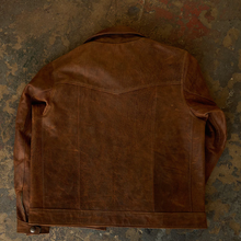 Load image into Gallery viewer, Brown Men Lambskin Iconic Trucker Leather Biker Jacket