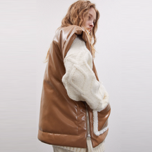Load image into Gallery viewer, New Brown Women Sheepskin B3 Aviator Leather Vest