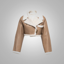 Load image into Gallery viewer, Women B3 Flight Bomber Faux Fur Sheepskin Leather Aviator Jacket