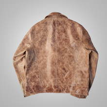 Load image into Gallery viewer, Mens Brown Vintage Distressed Real Leather Two Pocket Jacket