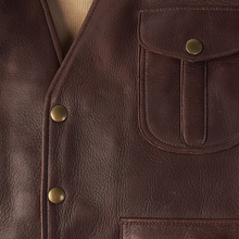 Load image into Gallery viewer, Brown Men Multi Pocket Style Buckskin Vest