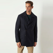 Load image into Gallery viewer, Men's Black Wool Navy Peacoat