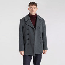 Load image into Gallery viewer, Men's Grey Wool Peacoat
